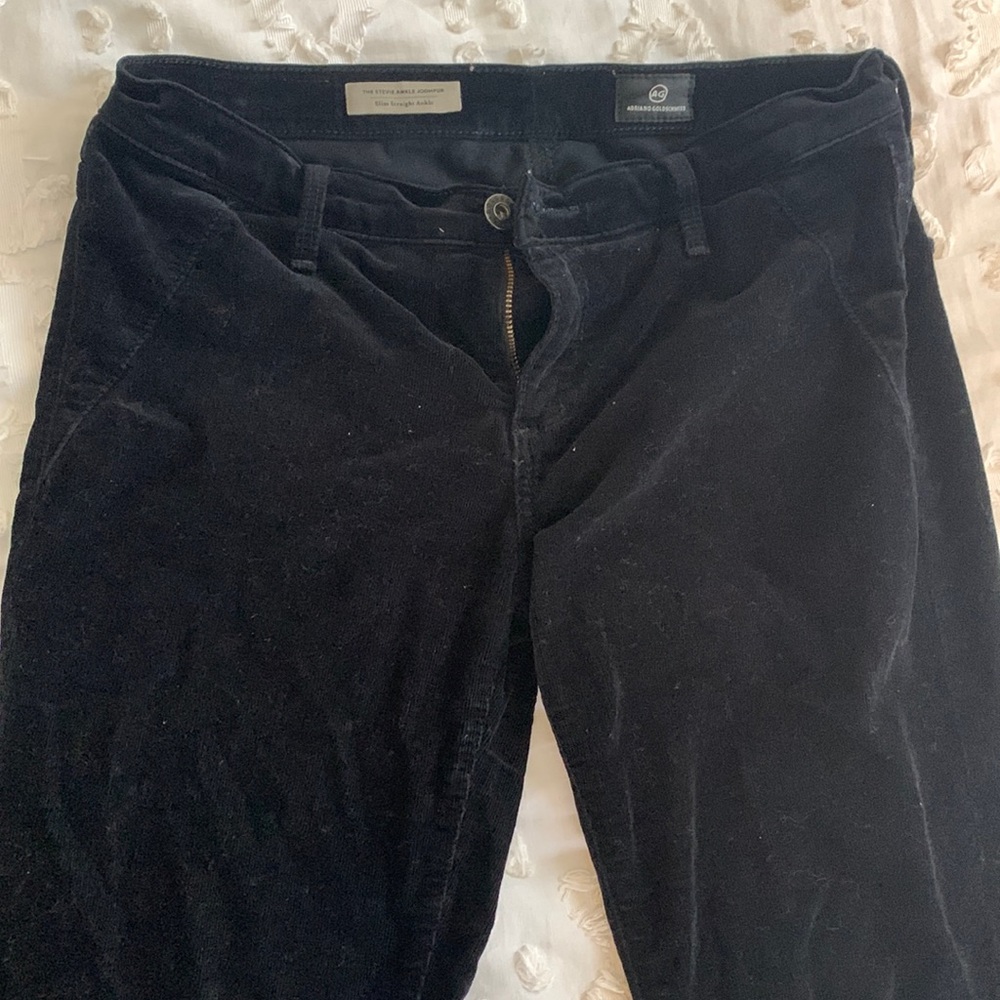 AG Black Stevie Ankle Corduroy Pants